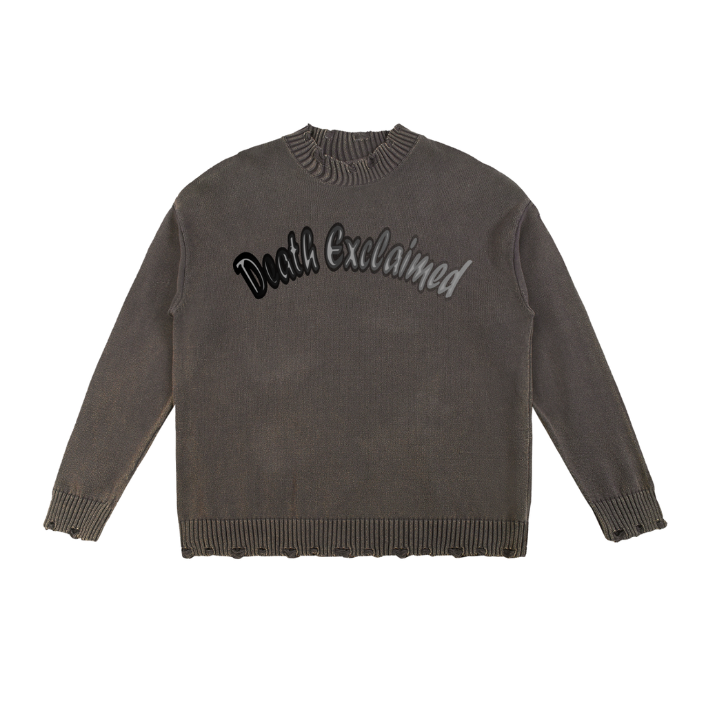 Death Exclaimed Hand-Frayed Sweater