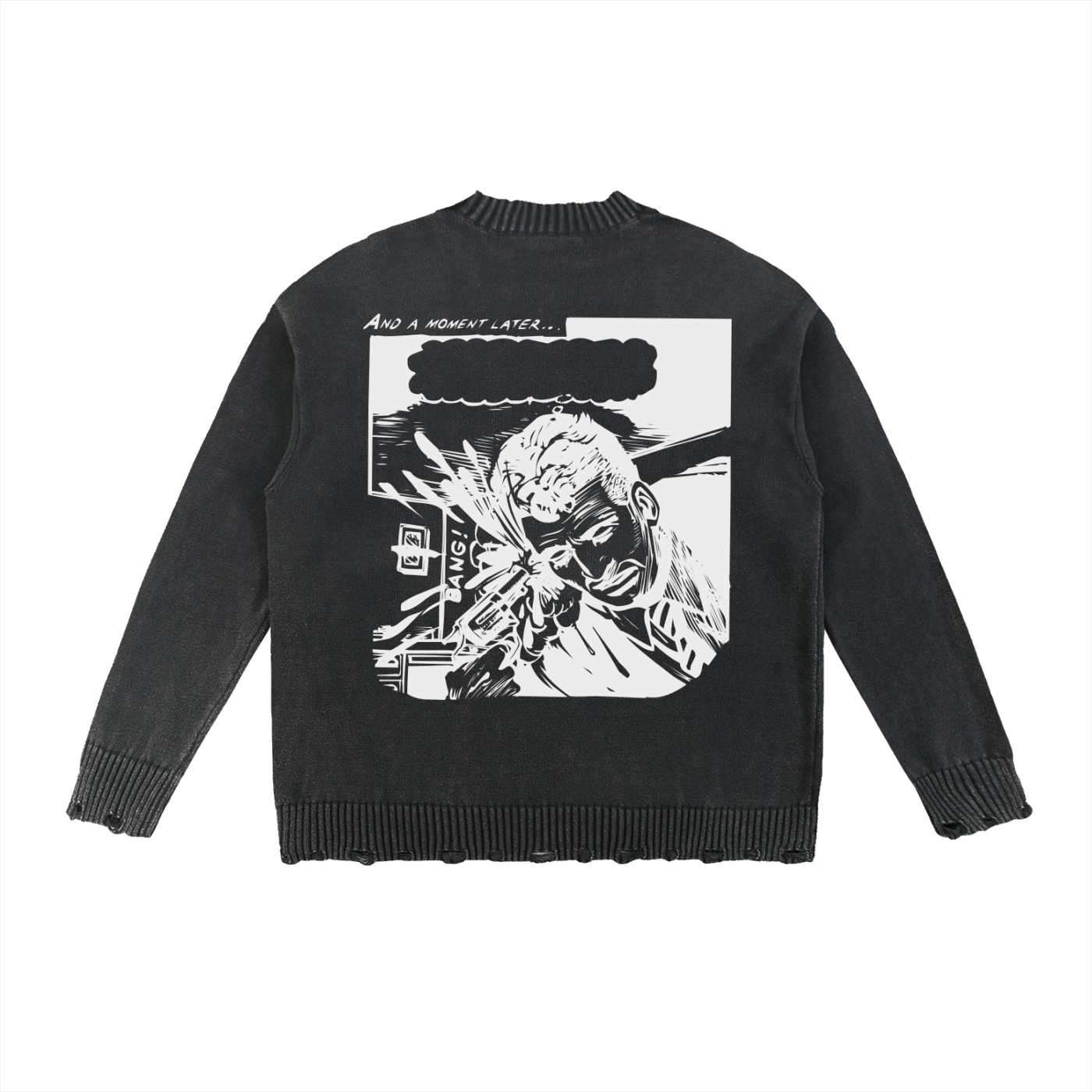 Death Exclaimed Hand-Frayed Sweater