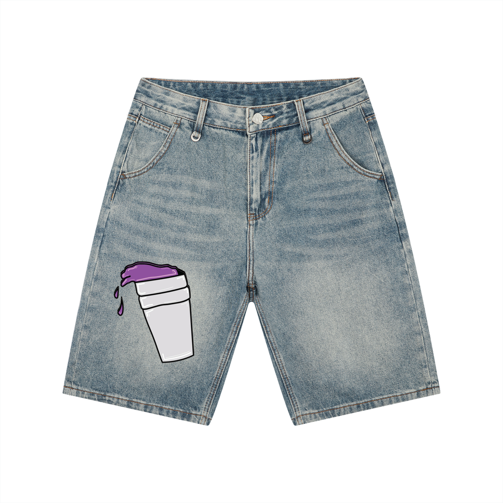 Krea8tion lean cup Wash Denim Shorts