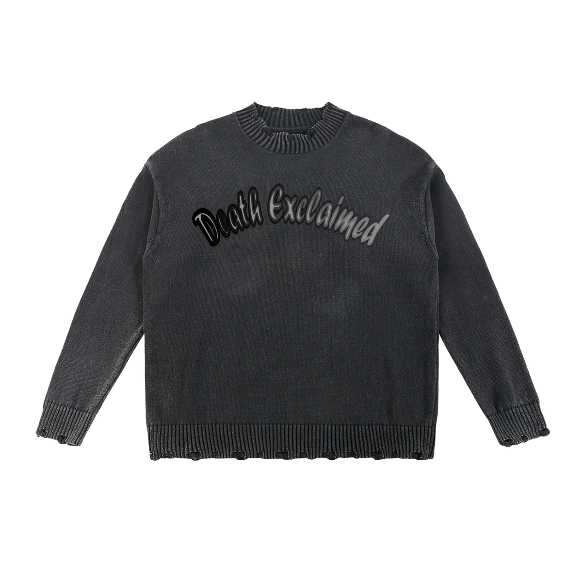 Death Exclaimed Hand-Frayed Sweater
